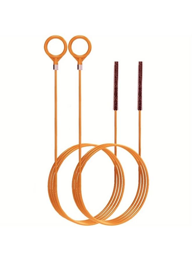 2pcs Drain Auger Pipe Cleaning Tool Plastic Snake Hair Cleaner For Shower Kitchen Sink - Image 1