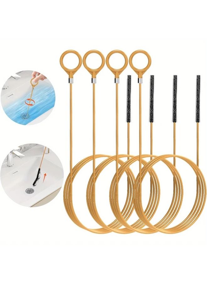 2pcs Drain Auger Pipe Cleaning Tool Plastic Snake Hair Cleaner For Shower Kitchen Sink - Image 2