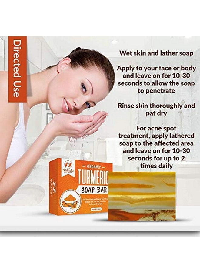 Natrulo Organic Turmeric Soap Bar Pure Natural Handcrafted Skincare Made In Usa Face & Body Cleanser With Calendula Aloe Vera French Clay Brightens Skin Evens Tone Fades Scars Sun Damage Age Spots - Image 5