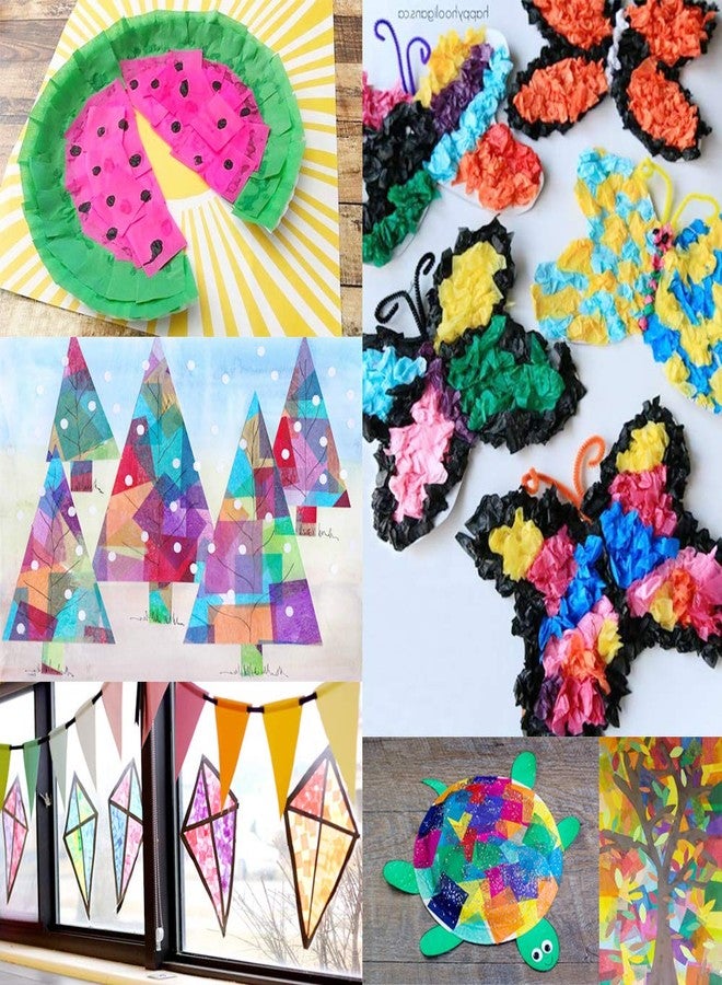 Cinvo 3600 Pcs Tissue Paper Squares 1.2 Inch x 1.2 inch Rainbow Tissue Mosaic Squares for Arts Crafts DIY Projects Scrunch Art Classroom Activities and More- 30 Assorted Colors - Image 4
