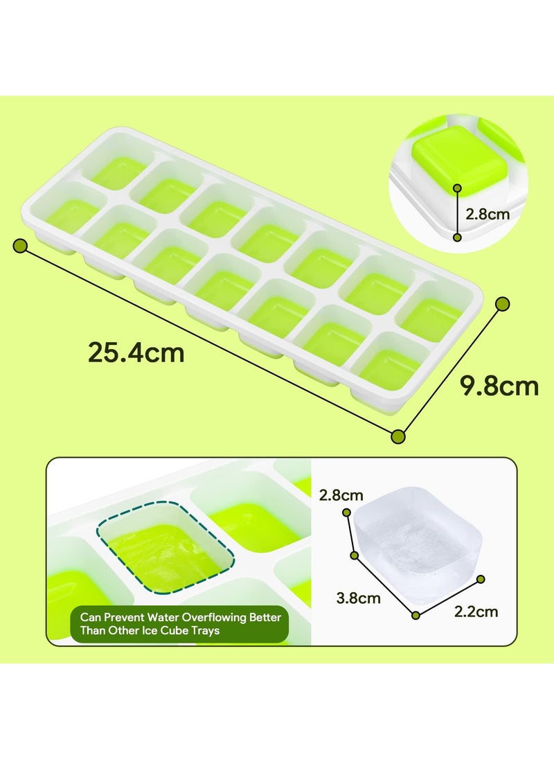 Generic - Ice Cube Trays 4 Pack, Airabc Silicone Ice Cube Trays with Removable Lid, Easy-Release Flexible 14-cube Ice Trays, LFGB Certified and BPA Free, Stackable Ice Trays with Covers for Cocktail, Freezer - Image 1