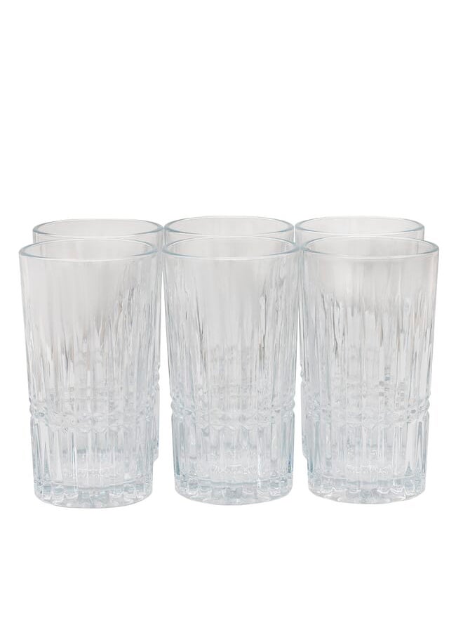Alsaif Gallery A set of 6-piece ribbed glass water glasses  - Image 2