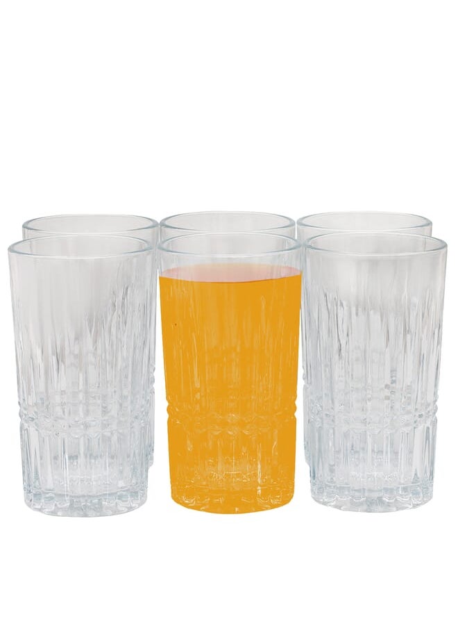 Alsaif Gallery A set of 6-piece ribbed glass water glasses  - Image 1
