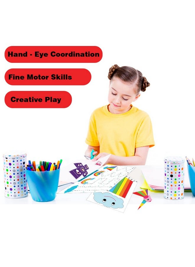 WONDRBOX Returns Gifts for Birthday for Kids Unicorn Scissor Craft Activity Kit for Kids Age 3 4 5 6 Girls | Each Pack Includes: 12 DIY 3D Paper Crafts, Child-Safe Scissor and Glue (Pack of 12) - Image 4