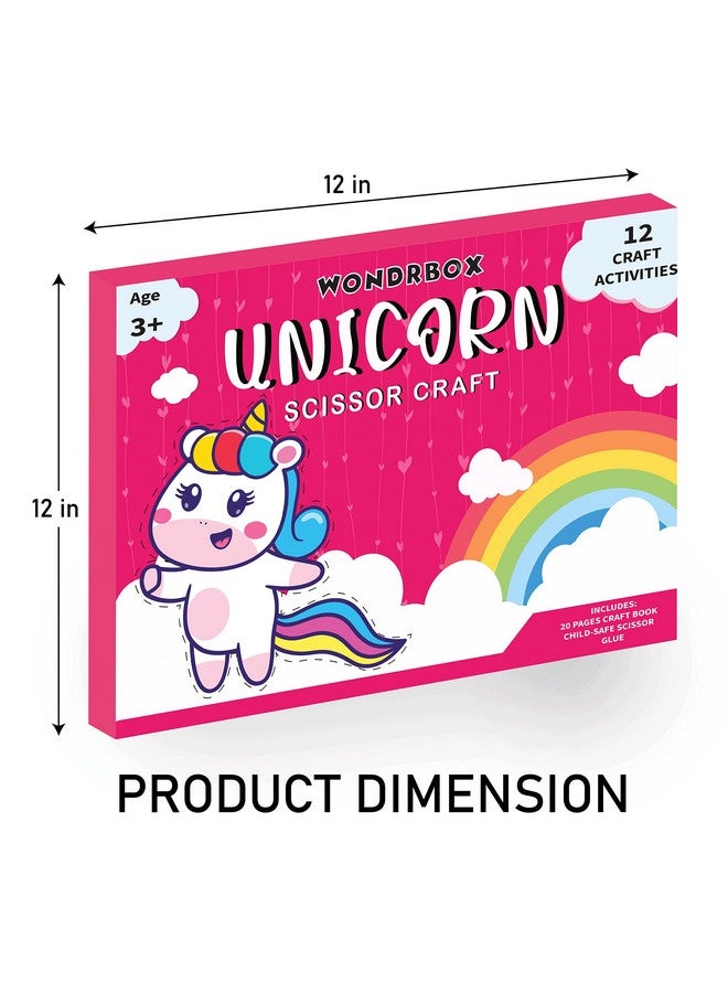 WONDRBOX Returns Gifts for Birthday for Kids Unicorn Scissor Craft Activity Kit for Kids Age 3 4 5 6 Girls | Each Pack Includes: 12 DIY 3D Paper Crafts, Child-Safe Scissor and Glue (Pack of 12) - Image 3