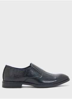 Robert Wood Croc Emboss Formal Slip Ons  - Image 1