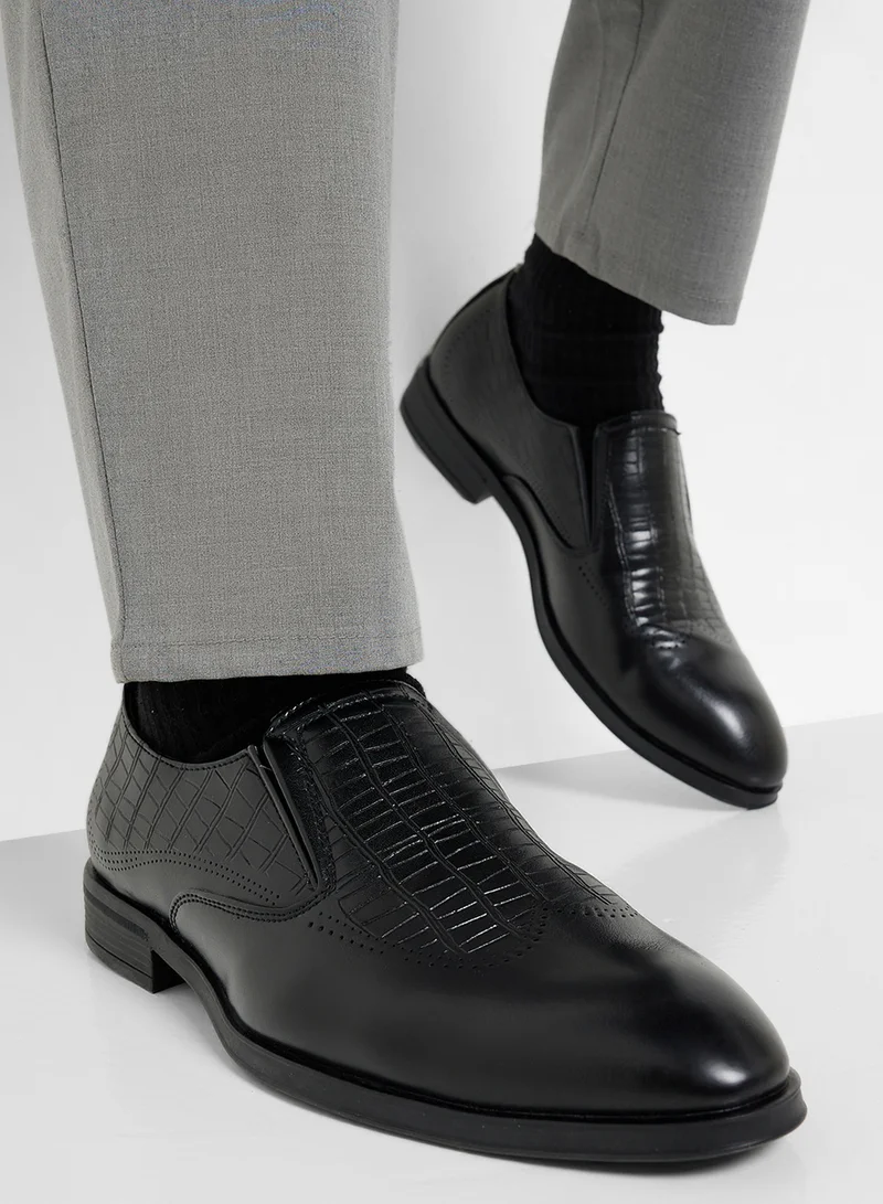 Robert Wood Croc Emboss Formal Slip Ons