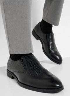Robert Wood Croc Emboss Formal Slip Ons  - Image 5