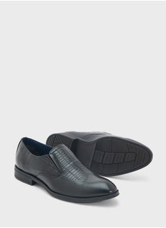 Robert Wood Croc Emboss Formal Slip Ons  - Image 3