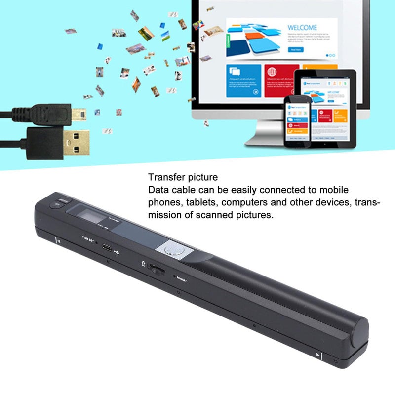 Portable A4 Handheld Document Scanner 900DPI High Speed USB 2.0 Black Color - Image 4