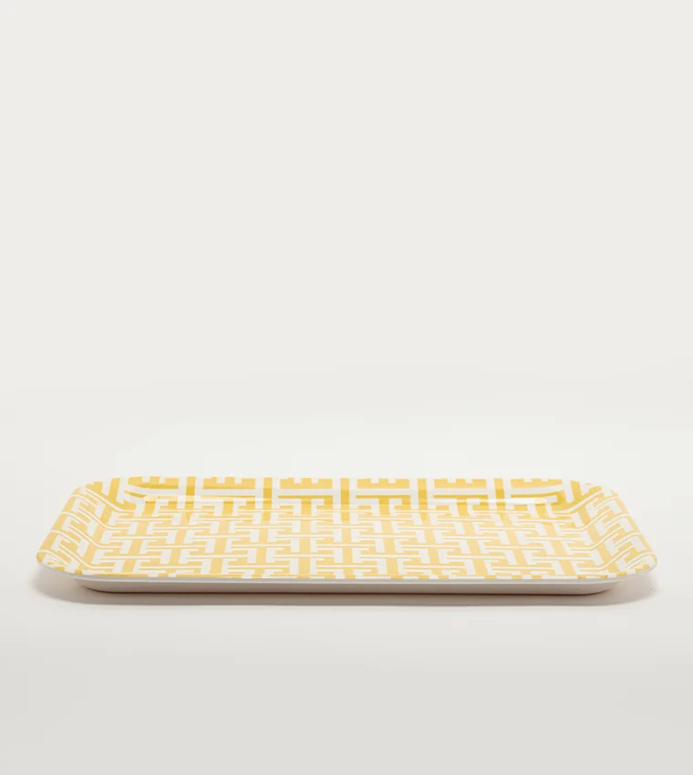 Sur La Table Patterned Medium Tray 39x30cm White/Gold