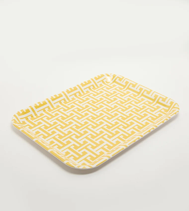 Sur La Table Patterned Medium Tray 39x30cm White/Gold
