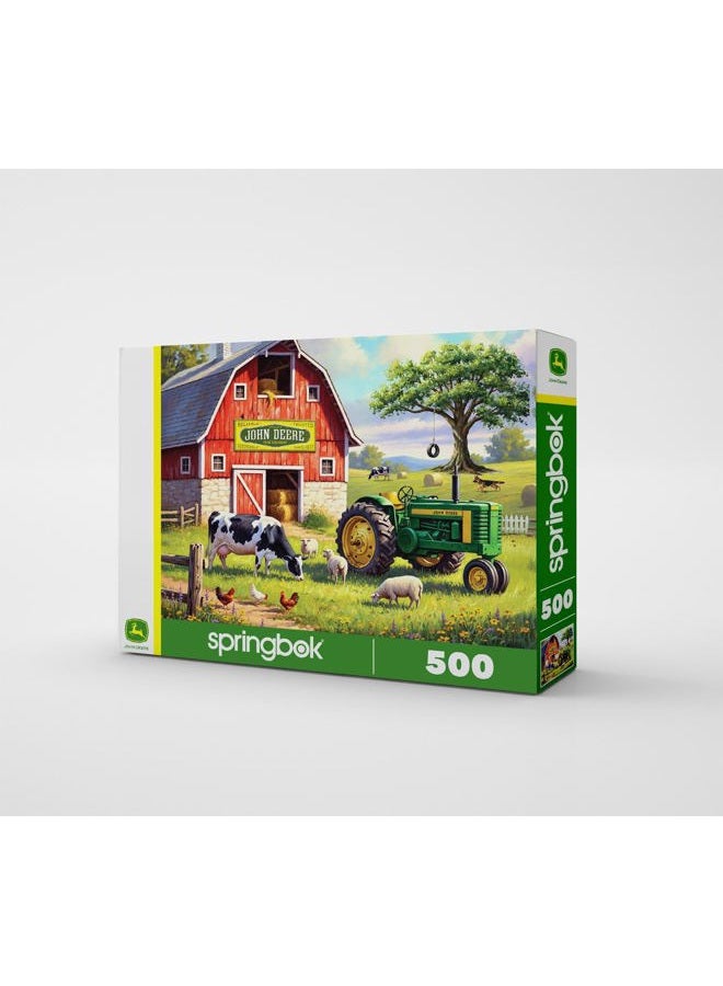 Springbok Country Morning 500 Piece Jigsaw Puzzle for Adults - John Deere Tractor - Poster Now Included - Unique Cut Pieces - Made in USA - Image 2