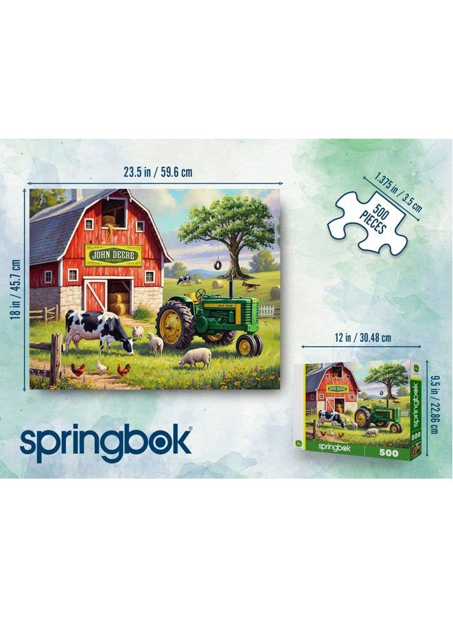 Springbok Country Morning 500 Piece Jigsaw Puzzle for Adults - John Deere Tractor - Poster Now Included - Unique Cut Pieces - Made in USA - Image 4
