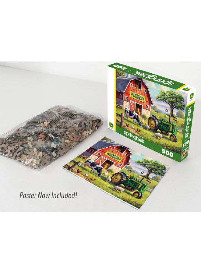 Springbok Country Morning 500 Piece Jigsaw Puzzle for Adults - John Deere Tractor - Poster Now Included - Unique Cut Pieces - Made in USA - Image 3