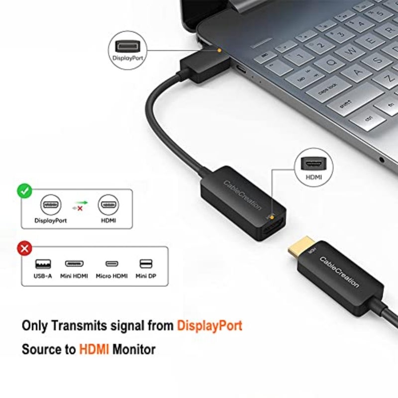 Desktop, TV, Monitor adapter: Gold-plated DP 1.4 to HDMI, HDR 4K@60Hz, supports 2K@144Hz/1080P@144Hz, Eyefinity multi-display - Image 2