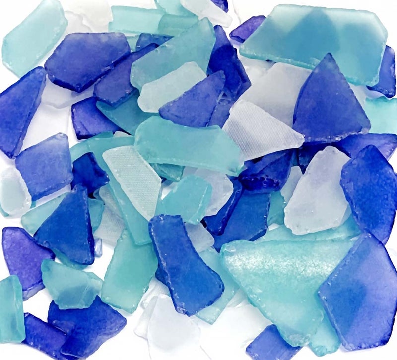 Nautical Crush Trading Blue White Aqua Sea Glass  11oz Bag of Beach Glass for Crafts  Decor  Seaglass for Crafts Coastal Vase Filler  DIY Projects  Sea Glass Decor  Craft Glass for BeachInspired Designs 