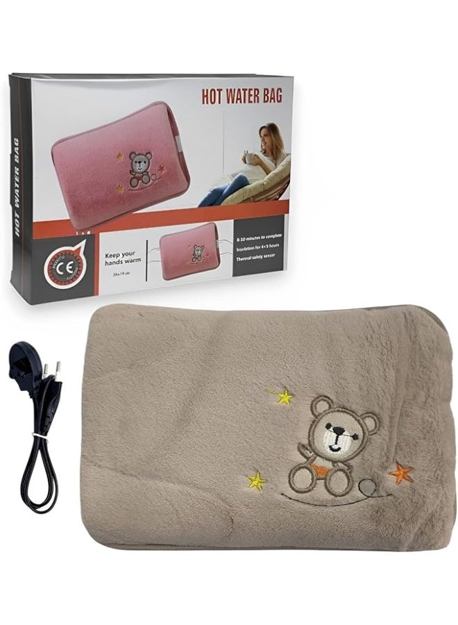 HAIZOL Electric Heating Pad for Pain Relief - Rechargeable Hot Water Bag with Auto Shut-Off, Fast Heating for Neck, Back, Shoulder, Menstrual Cramps & Knee Pain - Soft Plush Cover (Assorted Colors) - Image 1