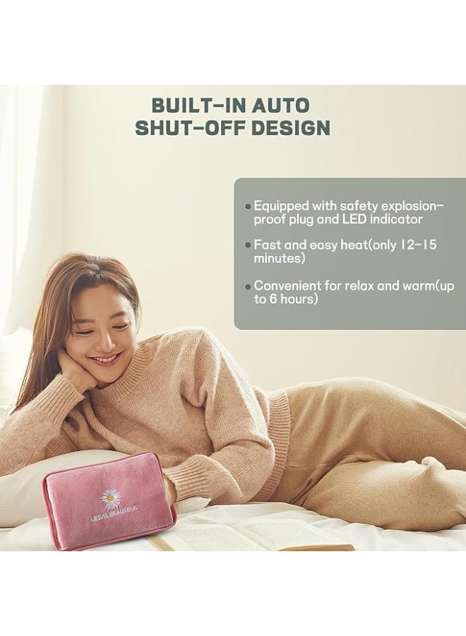 HAIZOL Electric Heating Pad for Pain Relief - Rechargeable Hot Water Bag with Auto Shut-Off, Fast Heating for Neck, Back, Shoulder, Menstrual Cramps & Knee Pain - Soft Plush Cover (Assorted Colors) - Image 3