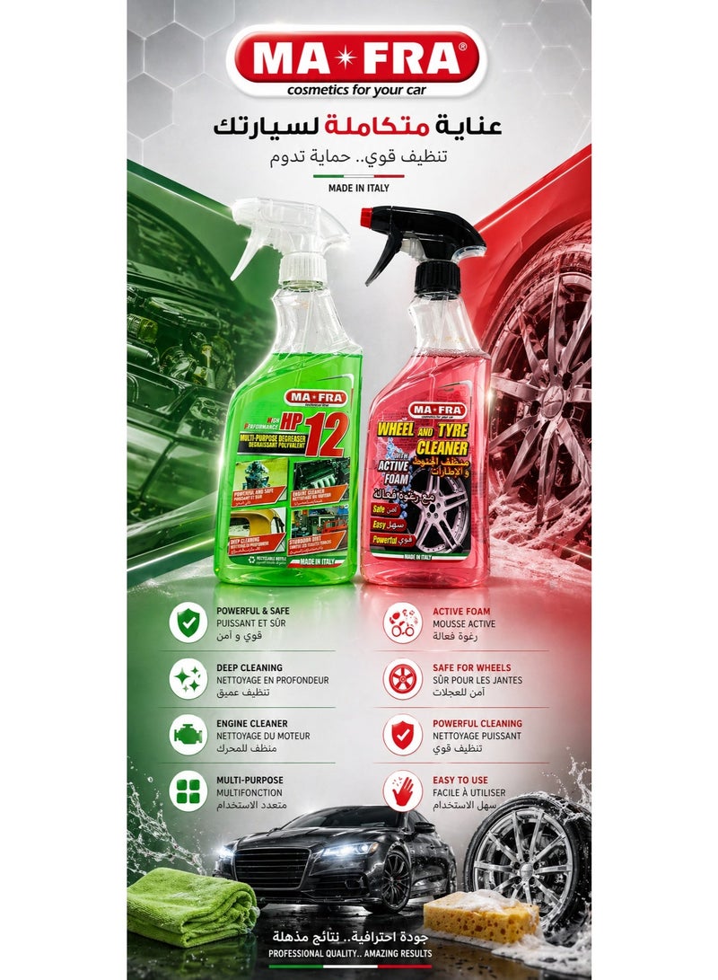 HP 12 Degreaser & Mafra Wheel & Tire Cleaner 500ml – All-in-One Car Detailing Pack