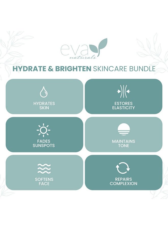 Eva Naturals مجموعة العناية بالبشرة Va Naturals لترطيب وتفتيح البشرة تتضمن سيروم حمض الهيالورونيك وسيروم فيتامين C بتركيز 20% لاستعادة الرطوبة المفقودة وملء البشرة مع توحيد وتنعيم لون الوجه  - Image 4