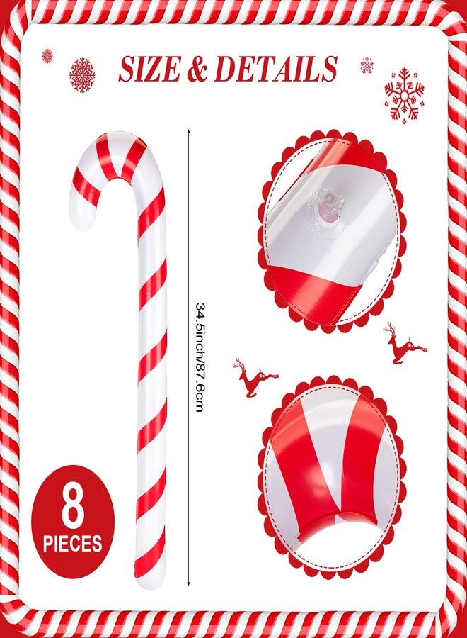 Vinsot 32pcs Christmas Inflatable Candy Cane Balloons Set Foil Swirl Lollipop Balloons Xmas PVC Cane Balloon Decorations for Holiday Photo Backdrop Candies Theme Decoration Party Supplies - Image 2