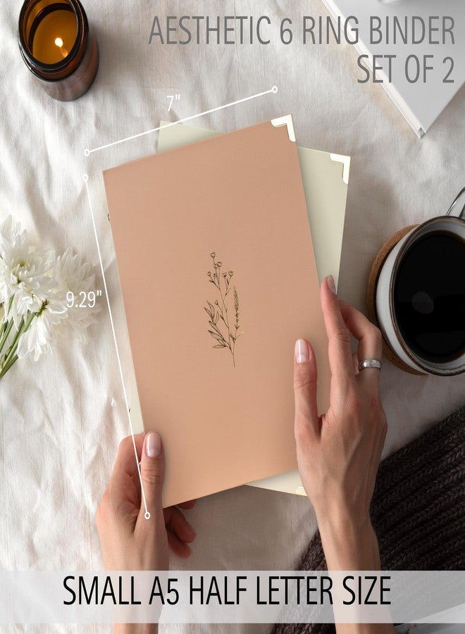 ZICOTO Aesthetic 6 Ring A5 Binder Set of 2 - The Perfect Small 0.75 Inch Planner Binder for Journaling or Collections - Refillable Notebook Holder with Pocket - Image 2
