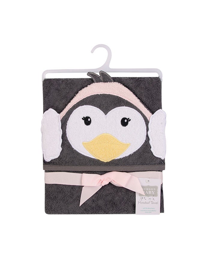 hudson baby Animal Hooded Towel Woven Terry - Penguin - Image 2