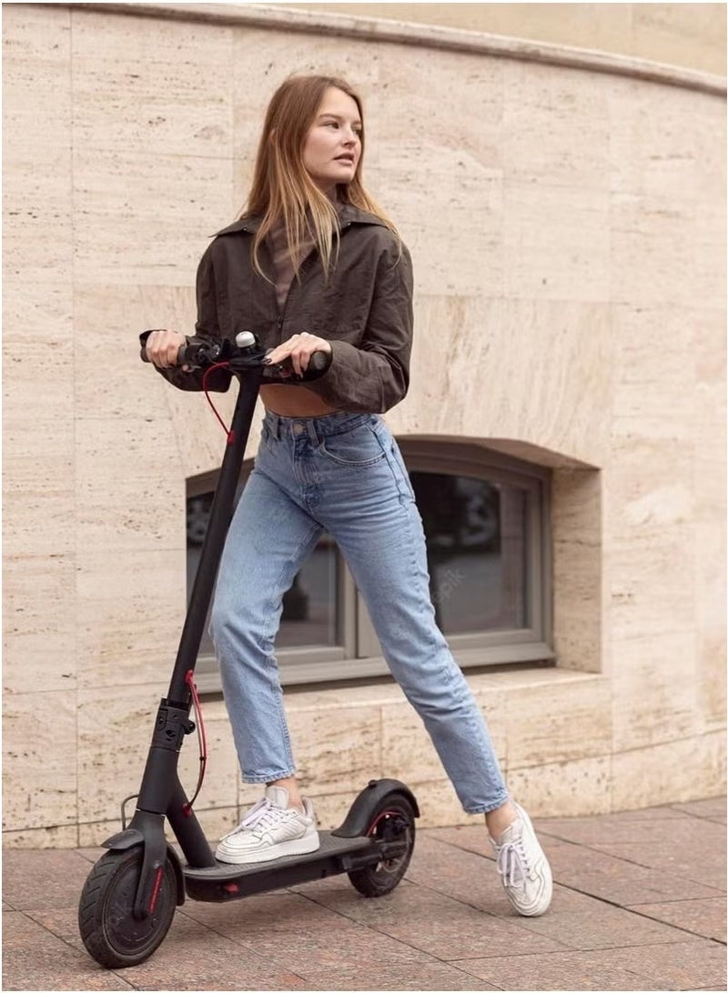 Denx DX1793 folding electric scooter for adults - speed up to 28 km/h, battery with a range of 28 km, 8.5-inch air tires, and dual brake system. - Image 4