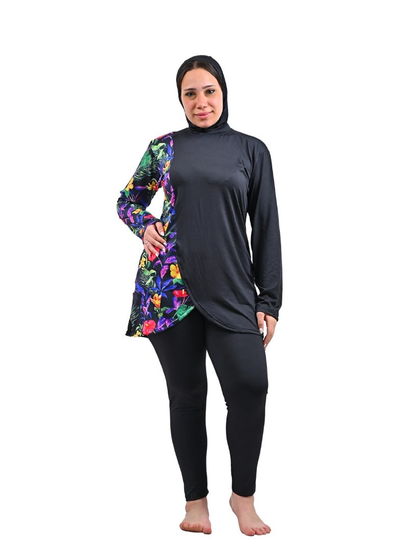 Women Modest Waterproof Swimwear Burkini with Full Cover Hijab Long Sleeves Swimsuit 3pcs Islamic Burkinis Wear Bathing Suit with Arum lily Flower Print. - pzsku/Z7841ECBE9D72AD1D17D1Z/45/_/1715604287/b3f1cf7c-783e-4dea-9c92-97e874dab5d9