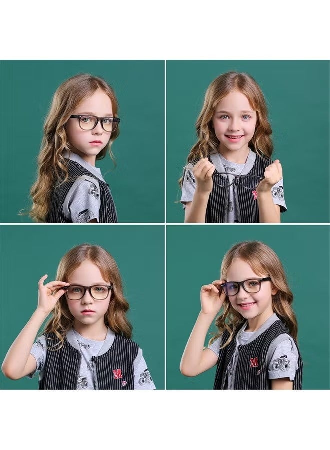 Kids Blue Light Blocking Glasses Anti-Glare Anti-UV Mobile TV Silicone Glasses for Boys Girls 3-12 Years Old Children's Blue Light Blocking Glasses Black - Image 3