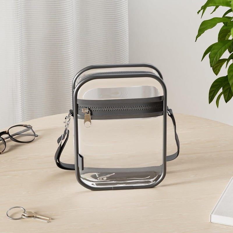 Fibrdoo Clear Crossbody Purse Bag, Clear Bag Stadium Approved with Front Pocket for Concerts Sports Festivals - Image 2