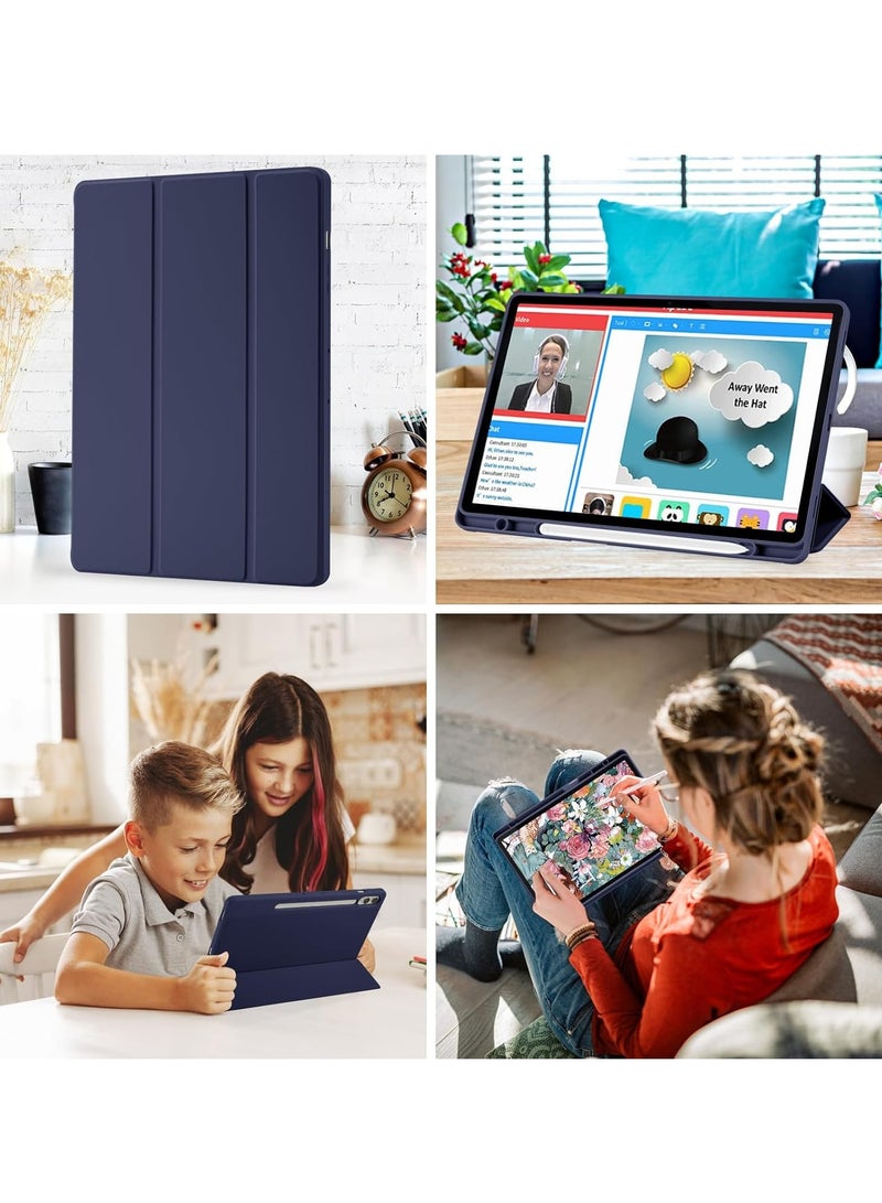ميجوفاست جراب Samsung Galaxy Tab S10Fe /S9Fe مع حامل قلم S، جراب واقٍ ذكي بحامل ثلاثي الطيات مع ظهر ناعم من مادة TPU، غطاء بخاصية السكون/التنشيط التلقائي لجراب Samsung Galaxy Tab S10 Fe /S9Fe، أزرق - Image 5