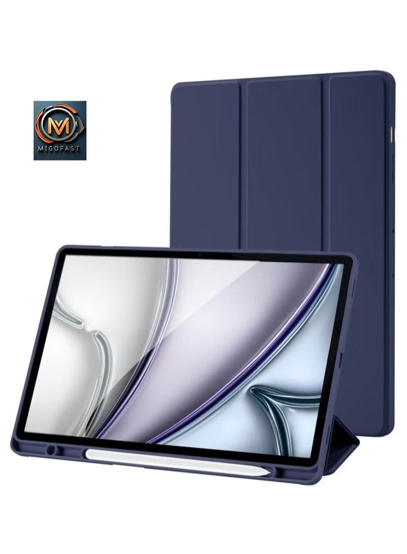 ميجوفاست جراب Samsung Galaxy Tab S10Fe /S9Fe مع حامل قلم S، جراب واقٍ ذكي بحامل ثلاثي الطيات مع ظهر ناعم من مادة TPU، غطاء بخاصية السكون/التنشيط التلقائي لجراب Samsung Galaxy Tab S10 Fe /S9Fe، أزرق - Image 1