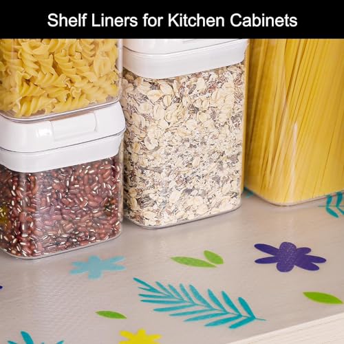 SKYTONE Kitchen Shelf Liner Anti Slip Mat EVA Food Grade Multipurpose Washable Sheet for Fridge, Shelf Liner, Table, Kitchen Drawer Mat (Y+G Flower, 45 X 300 CM) - Image 5