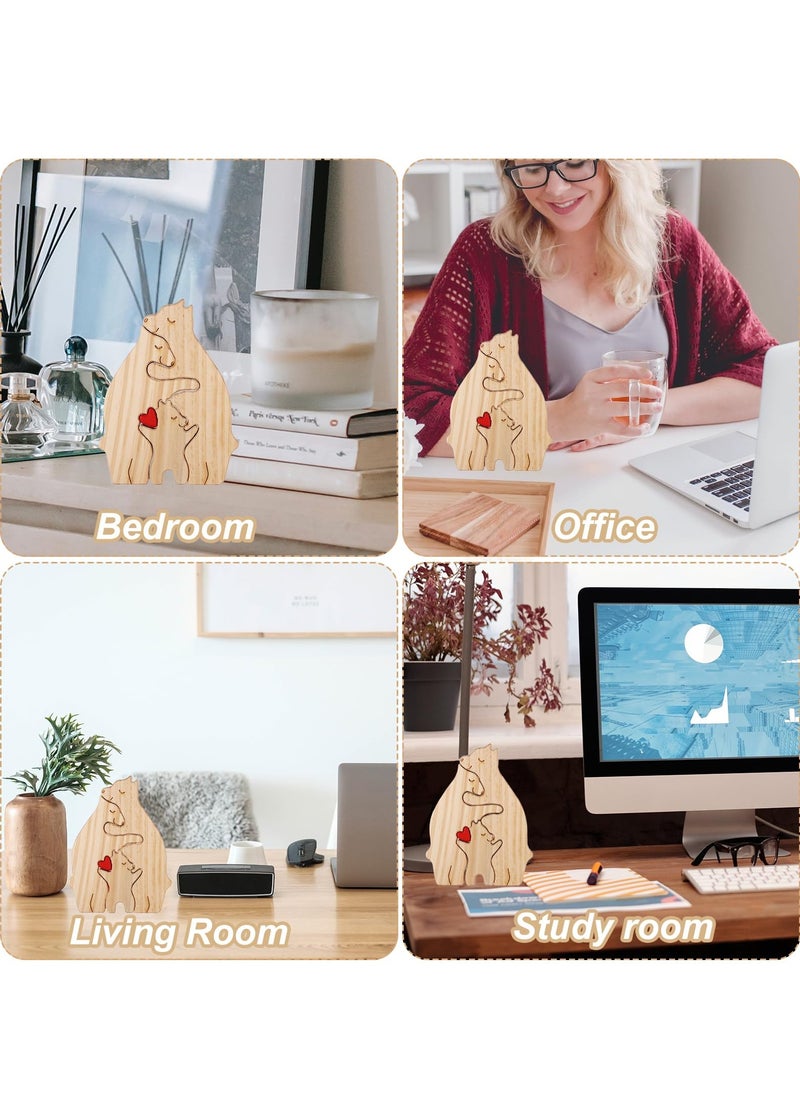 KASTWAVE - Personalized Family Name Puzzle, 3 Bears Wooden Bear Family Puzzle Decorative Wooden Bear Puzzle Creative Birthday Gifts for Parents Home Decor Housewarming Gifts - Image 1