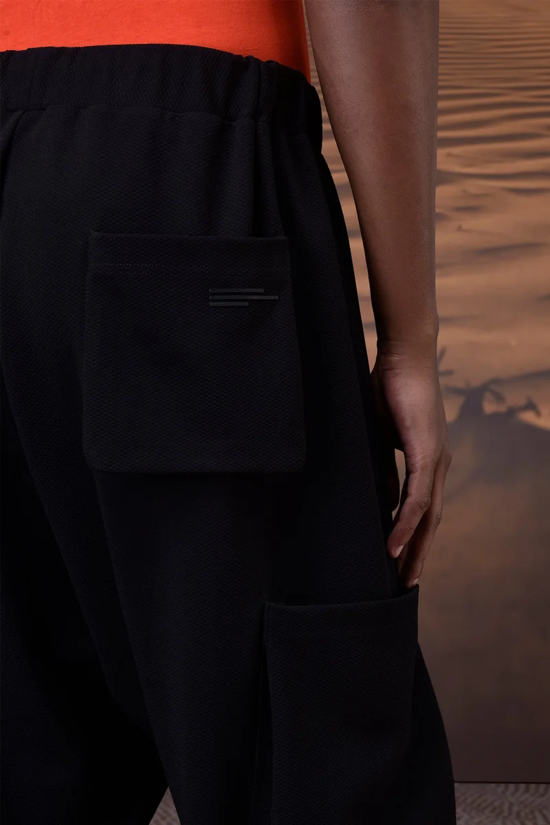 Genes Lecoanet Hemant Relaxed Black Textured Harem Pants