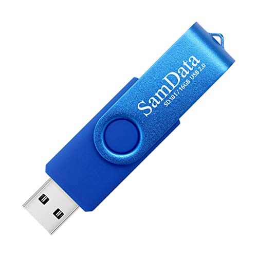 SamData 16GB USB Flash Drives 2 Pack 16GB Thumb Drives Memory Stick Jump Drive with LED Light for Storage and Backup (2 Colors: Black Blue) - Image 3