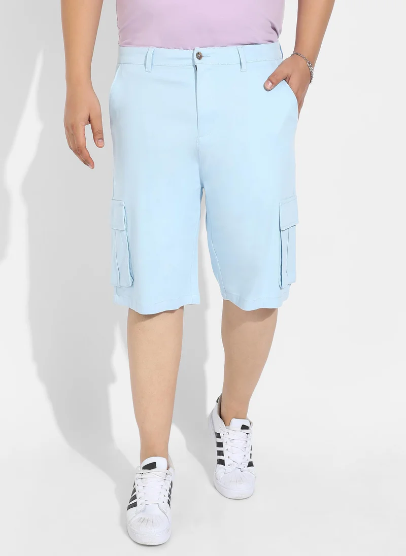 Instafab Plus Instafab Plus Men's Light Blue Cargo Shorts