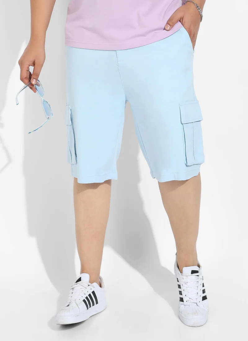 Instafab Plus Instafab Plus Men's Light Blue Cargo Shorts