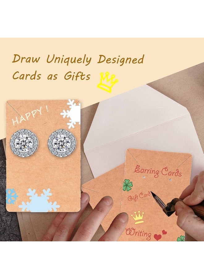 Hoewina - Earring Cards For Selling Including 120 Pcs Earring Holder Cards 120 Earring Packaging And 240 Pcs Earring Backs For Necklace/Jewelry Display Jewelry Packaging 3.5X2.4 Inches (Brown) - Image 1