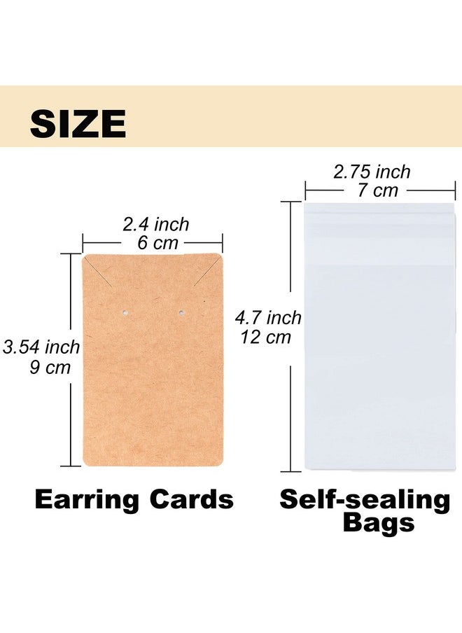 Hoewina - Earring Cards For Selling Including 120 Pcs Earring Holder Cards 120 Earring Packaging And 240 Pcs Earring Backs For Necklace/Jewelry Display Jewelry Packaging 3.5X2.4 Inches (Brown) - Image 1