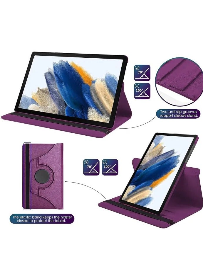 ELTRAZONE ELTRAZONE Case Compatible with Galaxy Tab A8 10.5" Case (SM-X200/X205/X207),  inch,Auto Sleep/Wake 360° Rotating Stand Folio Leather (Purple) - Image 1
