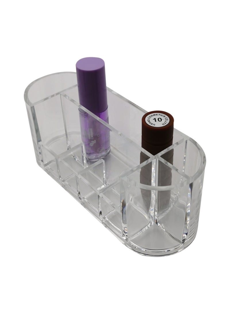 Oval Makeup Organizer,Lipstick Holder Case, Nail Paint Brush Tray, Dressing Table Organizer, Makeup Organizer, and Vanity Box for Cosmetics Storage. - Image 2