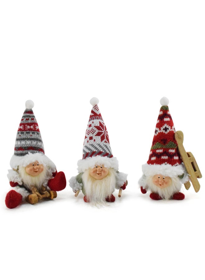 Cross Border Decorations Dwarfs Resin Face Goblin Doll Doll Sled Ski Gnome Gift-Color:Take The Ski Stick 8*9*17cm - Image 2