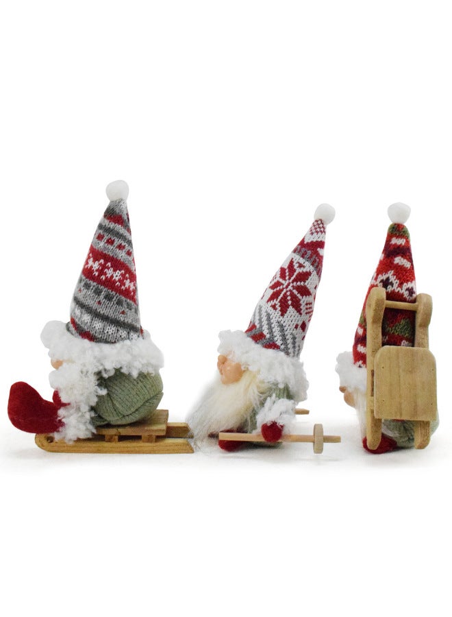 Cross Border Decorations Dwarfs Resin Face Goblin Doll Doll Sled Ski Gnome Gift-Color:Take The Ski Stick 8*9*17cm - Image 3