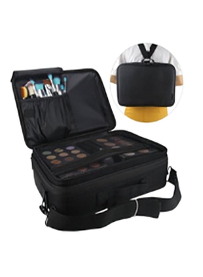 Professional Multi-Layer Large Capacity Cosmetic Bag Black - Image 2