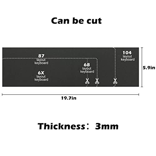 HONKID Keyboard Foam, Sound Dampening Foam for Mechanical Keyboard Bottom, Made of LE-20 Poron, Black (H 3mm) - Image 2
