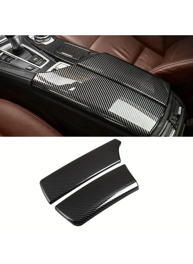 Carbon Fiber Style Console Armrest Cover for BMW 5 Series F10 F11 2011 2016 - Image 1