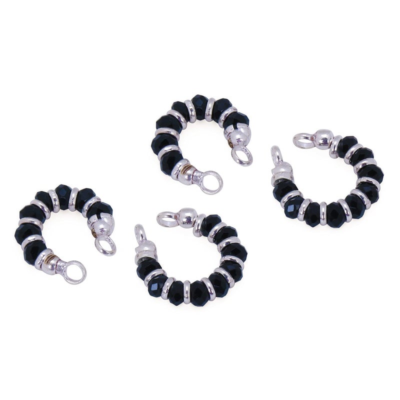 Osasbazaar Sterling Silver Nazariya Kadli Bracelet for Balgopal God Idols Goddess Idols Black 90925 Pure BIS Hallmarked Set of 4 - Image 1